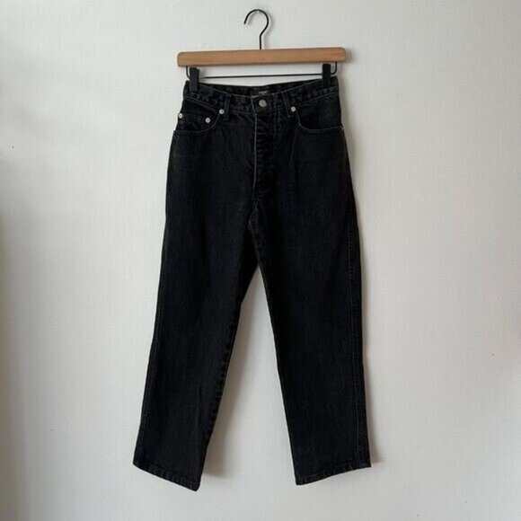 Vintage Guess Faded Black High Rise Tapered Ankle Jeans USA Made Women's Size 28 - Picture 2 of 9